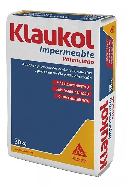 Pegamento klaukol  x 30 kg. impermeable potenciado